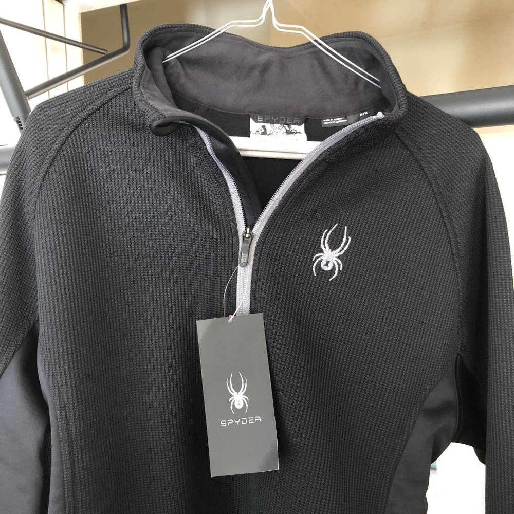 Spyder Mens Outbound 1/2-Zip Mid Weight Core Sweater, Black - NWT